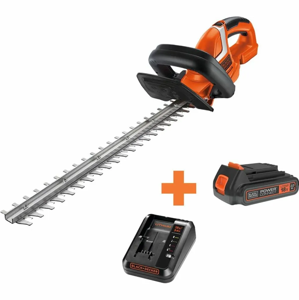 Tagliasiepi elettrico a batteria 18V 2Ah BLACK+DECKER GTC1845L20 lama cm.45