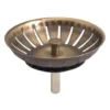 Tappo a cestello ottonato grigliato mm.83 per piletta lavello cucina ottone anticato