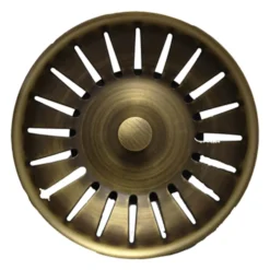 Tappo a cestello ottonato grigliato mm.83 per piletta lavello cucina ottone anticato