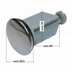 Tappo a saltello in plastica da 1"1/4 per lavabo e bidet