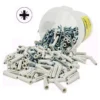 Tasselli universali in nylon NC 6 x 30 con viti secchiello 300 pz. NOBEX 174066
