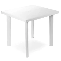 Tavolo in resina rettangolare FIOCCO bianco cm.80 x 75 x 72h