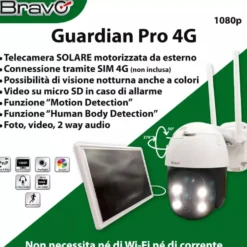 Telecamera solare motorizzata da esterno BRAVO GUARDIAN PRO LUX 4G Full HD 1080p