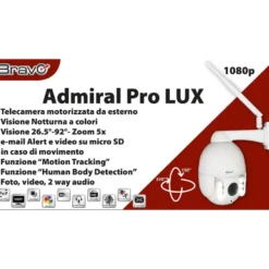 Telecamera wifi motorizzata da esterno BRAVO ADMIRAL PRO LUX Full HD 1080p