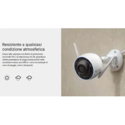 Telecamera wifi smart home da esterno EZVIZ H3 2K HD 2K con sistema difesa attiva