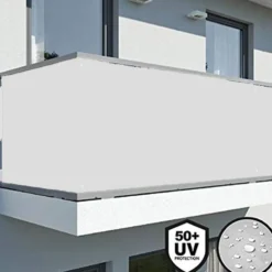 Telo frangivista copertura frangivento in pvc per ringhiere balconi cm.90 x 6 mt. bianco