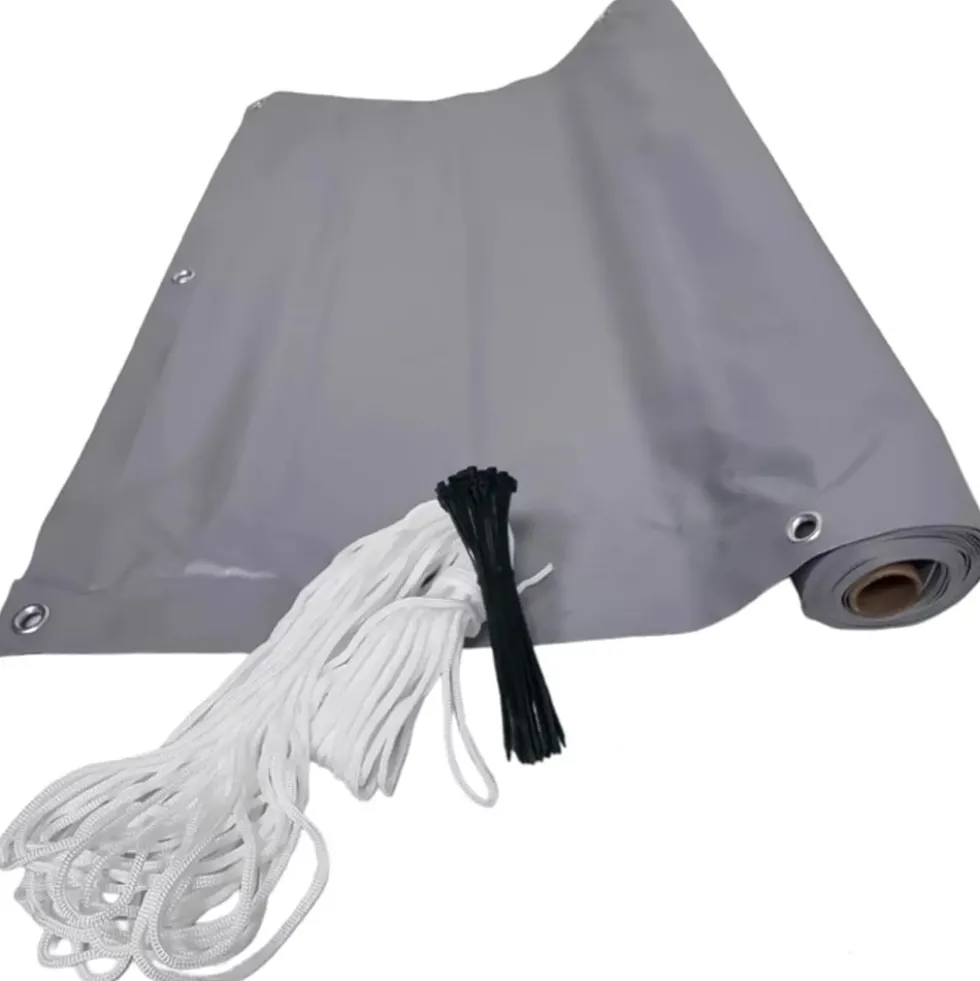 Telo frangivista copertura frangivento in pvc per ringhiere balconi cm.90 x 6 mt. grigio chiaro