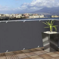 Telo frangivista copertura frangivento in pvc per ringhiere balconi cm.90 x 6 mt. grigio scuro antracite