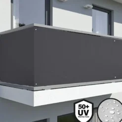 Telo frangivista copertura frangivento in pvc per ringhiere balconi cm.90 x 6 mt. grigio scuro antracite
