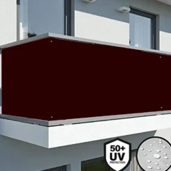 Telo frangivista copertura frangivento in pvc per ringhiere balconi cm.90 x 6 mt. marrone