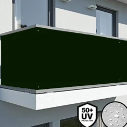 Telo frangivista copertura frangivento in pvc per ringhiere balconi cm.90 x 6 mt. verde