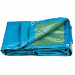 Telo occhiellato impermeabile in polietilene mt.4 x 5 blu 85 gr/mq