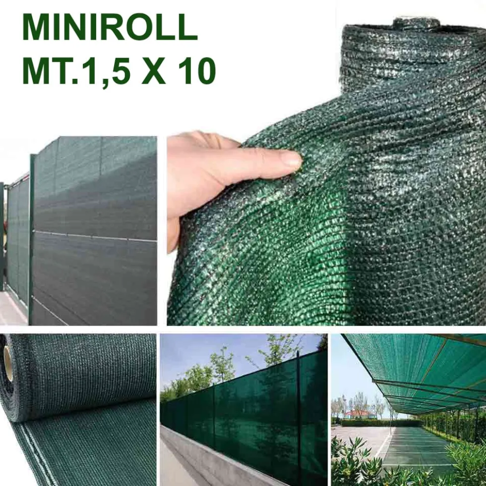Telo ombreggiante frangivista verde ombreggiante al 90% MINIROLL mt.1,5 x 10