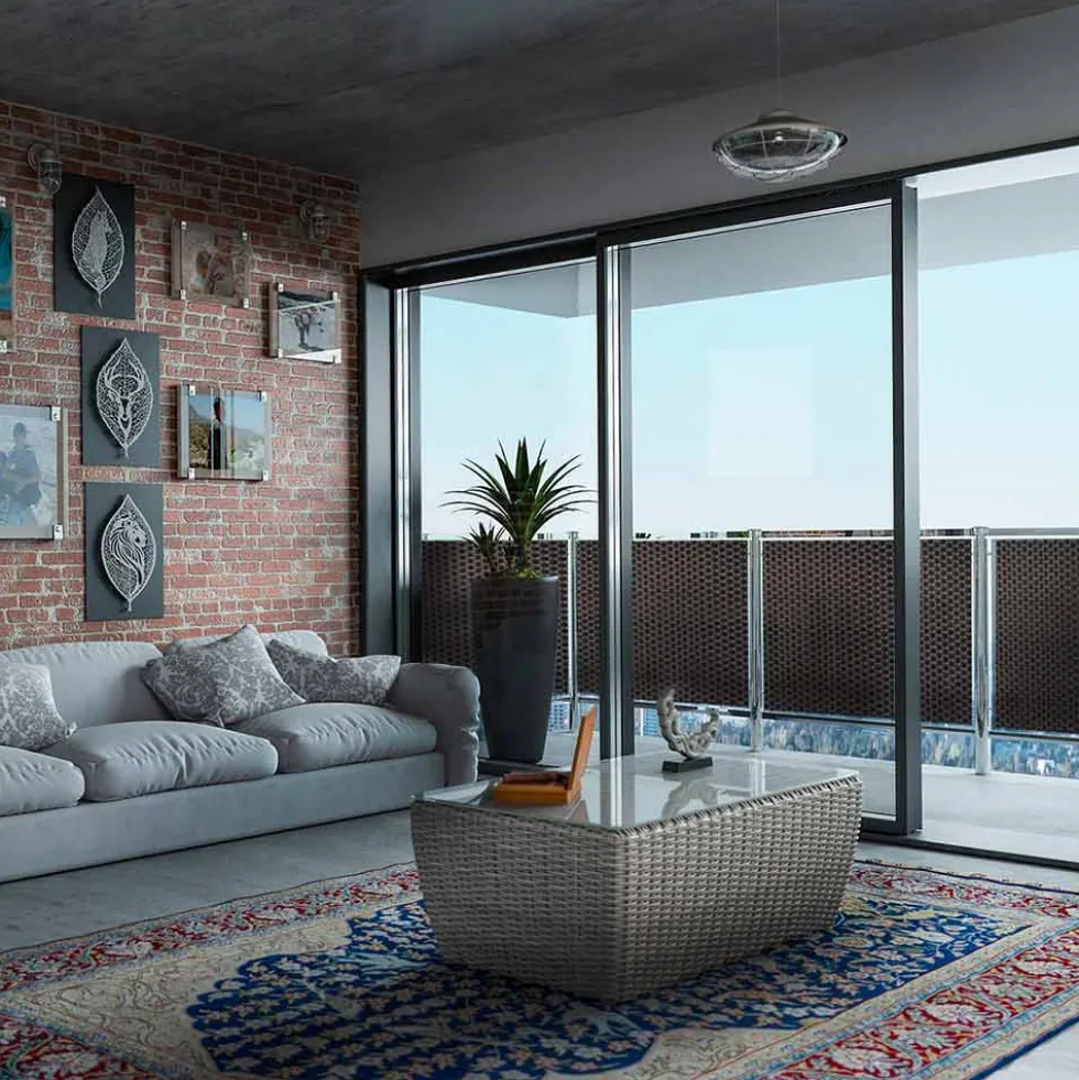 Telo ombreggiante in pvc rattan recinzione frangivista h.90 cm. vari colori