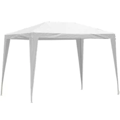 Tenda gazebo da esterno "MACON" mt.3 x 3 struttura in metallo telo polietilene bianco