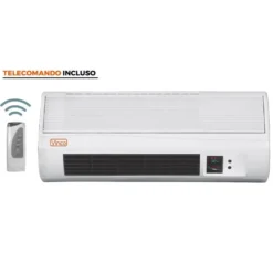 Termoventilatore a parete con telecomando e timer 2000W bianco VINCO 70328