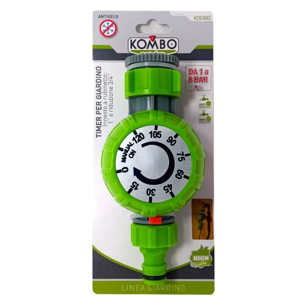 Timer meccanico programmabile per irrigazione giardino max 2 ore KOMBO