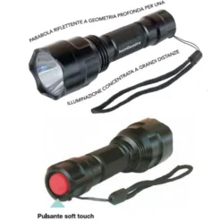 Torcia led ricaricabile professionale in alluminio ad altissima luminosità CFG REX 900 lumen