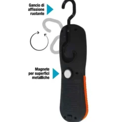 Torcia portatile a led magnetica da officina CFG CALAMITO LARGE con rivestimento antiurto e pile duracell incluse