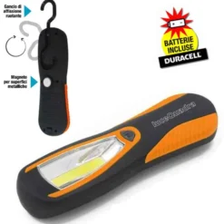 Torcia portatile a led magnetica da officina CFG CALAMITO LARGE con rivestimento antiurto e pile duracell incluse