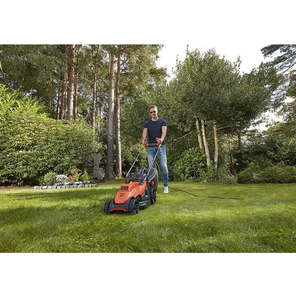 Tosaerba elettrico tagliaerba BLACK+DECKER BEMW461BH 1400W taglio max cm.34