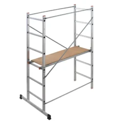 Trabattello in alluminio GIERRE EASY 100 H.182 cm. con pianale in legno