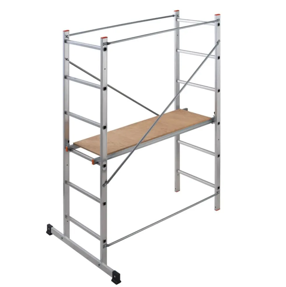 Trabattello in alluminio GIERRE EASY 100 H.182 cm. con pianale in legno
