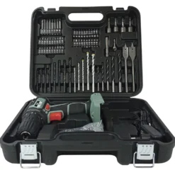 Trapano avvitatore a batteria 12V 1,5ah con kit 79 accessori per il fai da te KOMBO KIT833