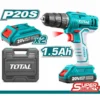 Trapano avvitatore a batteria 20V 1,5Ah 2 batterie litio TOTTDLI20012