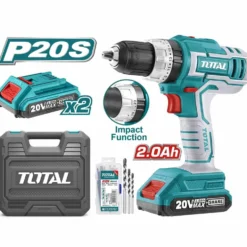 Trapano avvitatore a batteria 20V 2Ah con percussione 2 batterie litio TOTTIDLI20031