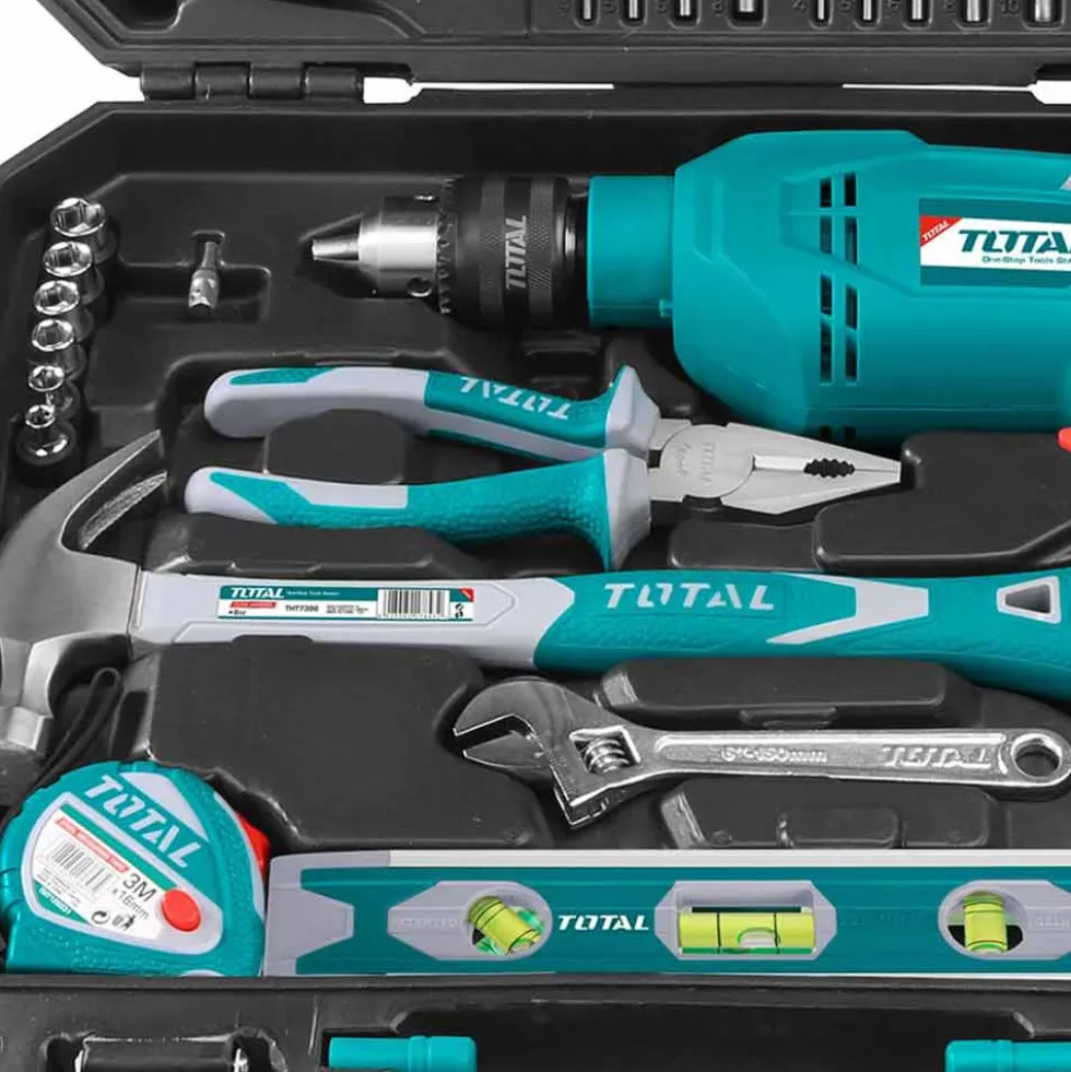 Trapano elettrico a percussione 650W con 101 accessori e valigetta TOTTHKTHP1012-3