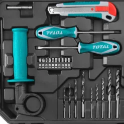 Trapano elettrico a percussione 650W con 101 accessori e valigetta TOTTHKTHP1012-3