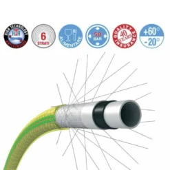 Tubo acqua per irrigazione giardino di alta qualità TRICOTEX RR ITALIA a 6 strati 1/2" mm.12 vendita al metro