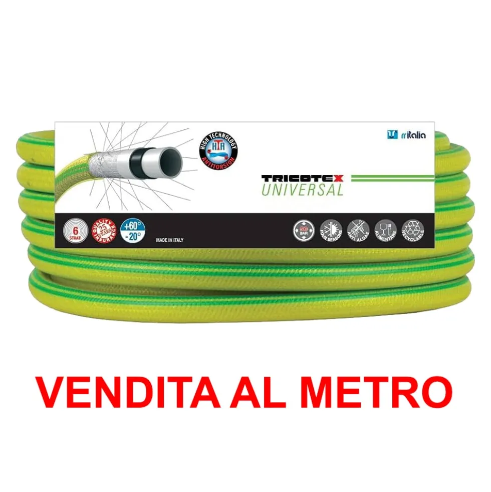 Tubo acqua per irrigazione giardino di alta qualità TRICOTEX RR ITALIA a 6 strati 1/2" mm.12 vendita al metro
