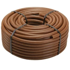 Tubo corrugato flessibile marrone d.25 mt.50 con tirafilo EURONORM