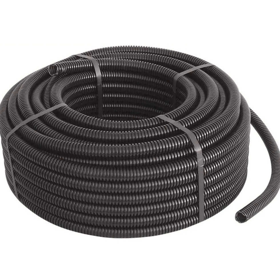 Tubo corrugato flessibile nero d.16 mt.25 con tirafilo EURONORM