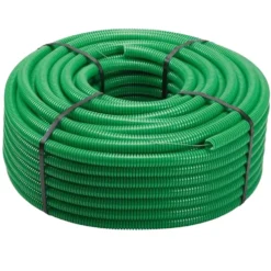 Tubo corrugato flessibile verde d.20 mt.100 con tirafilo EURONORM