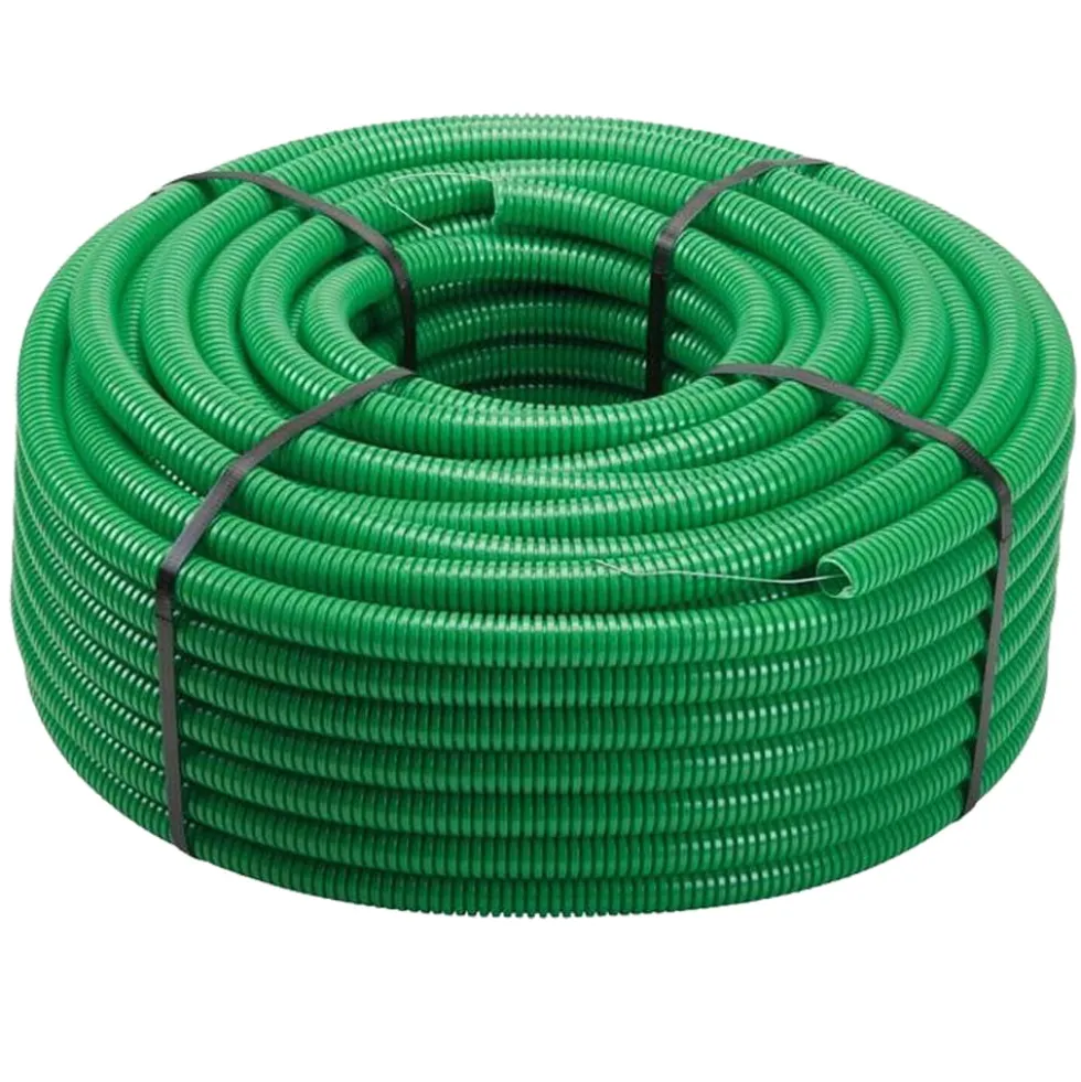 Tubo corrugato flessibile verde d.20 mt.100 con tirafilo EURONORM