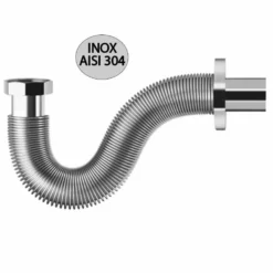 Tubo di scarico flessibile ed estensibile in acciaio AISI 304 per lavabo/bidet 1.1/4" x 32