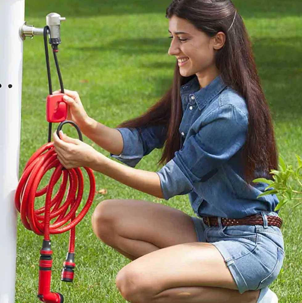 Tubo giardino estensibile fino a 25 mt. di alta qualità FITT YOYO UP con accessori per irrigazione giardino