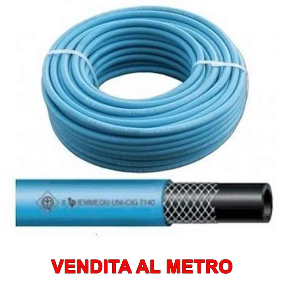 Tubo in gomma blu per gas gpl mm.8 x 13 vendita a metro