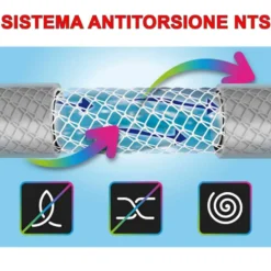 Tubo per irrigazione giardino di alta qualità a 6 strati con sistema antitorsione NTS 5/8