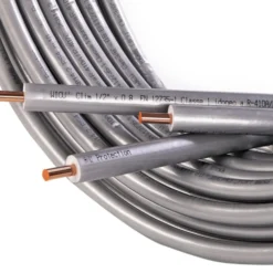 Tubo rame per condizionatori 3/8" x 0,8 mm.9,52 MT.50 coibentato grigio