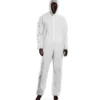 Tuta monouso in PLP con zip e cappuccio 40 gr. bianca tg. XXL