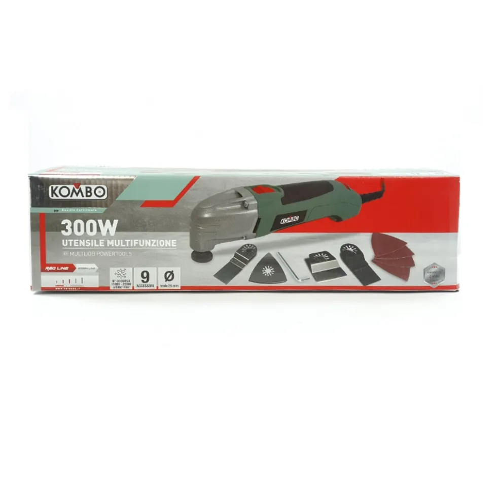 Utensile elettrico multifunzione oscillante KOMBO 300W con 9 accessori