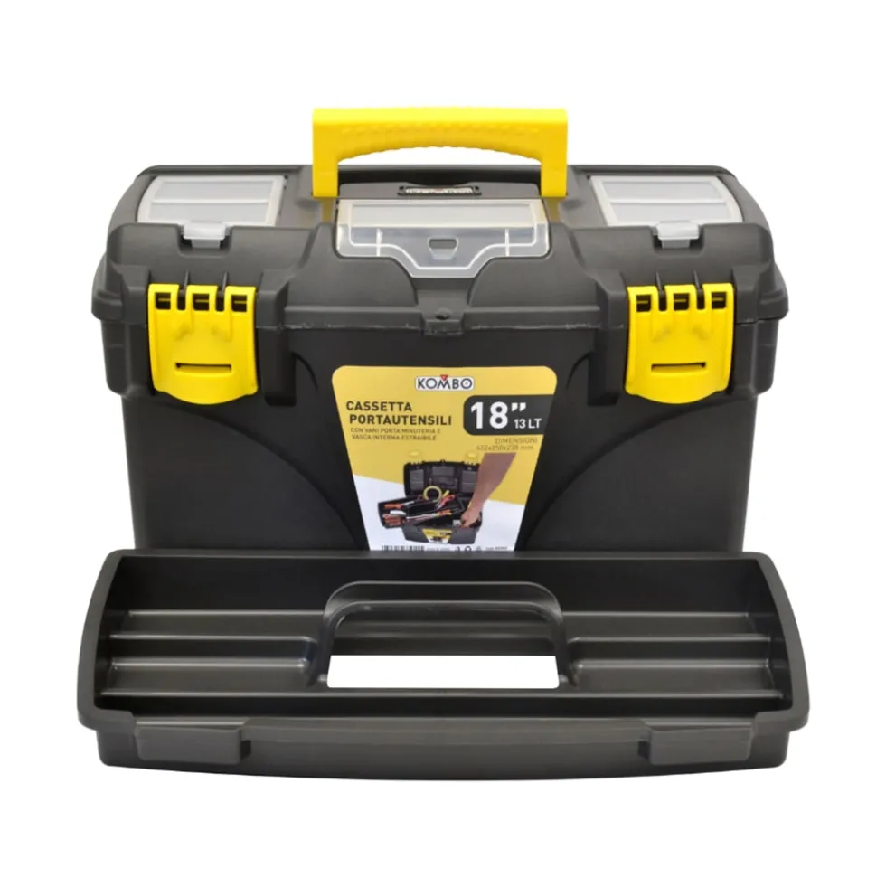 Valigetta portautensili in plastica 18" cm.43,2 x 25 x 23,8 KOMBO