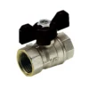 Valvola a sfera MISTRAL femmina/femmina 3/4" con leva farfalla nera valvola d'arresto TIEMME