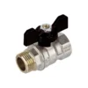 Valvola a sfera MISTRAL maschio/femmina 3/4" con leva farfalla nera valvola d'arresto TIEMME