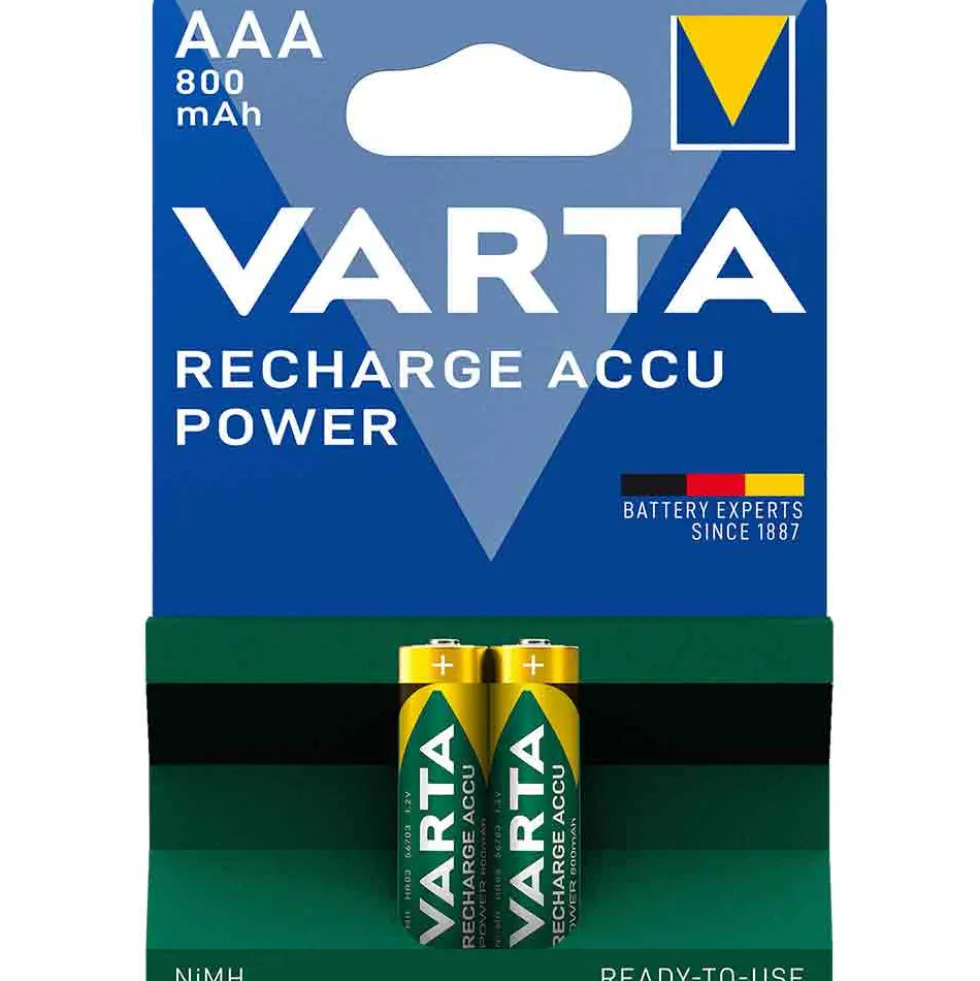 VARTA Batterie ministilo AAA ricaricabili RECHARGE ACCU POWER 800 mAh bl.2 pz.