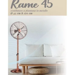 Ventilatore a piantana in metallo ramato CFG RAME 45 60W cm.45